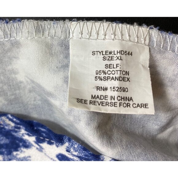 Fashion Nova XL Blue & White Floral Print Two-Piece Skirt Set SEXY Stretch Pinup - Picture 5 of 7